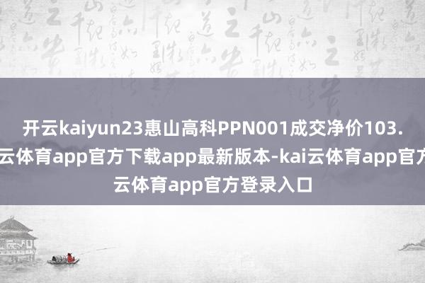 开云kaiyun23惠山高科PPN001成交净价103.04元-kai云体育app官方下载app最新版本-kai云体育app官方登录入口