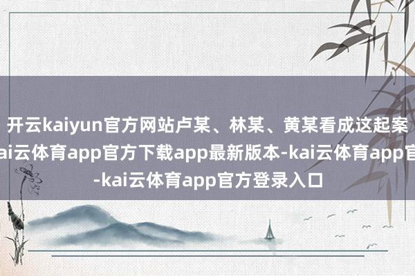 开云kaiyun官方网站卢某、林某、黄某看成这起案件的主谋-kai云体育app官方下载app最新版本-kai云体育app官方登录入口