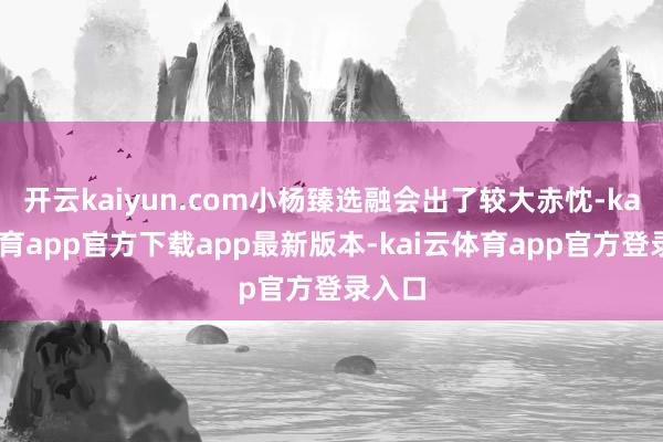开云kaiyun.com小杨臻选融会出了较大赤忱-kai云体育app官方下载app最新版本-kai云体育app官方登录入口