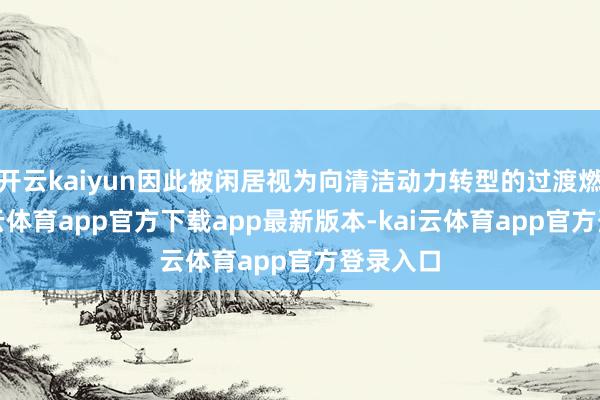 开云kaiyun因此被闲居视为向清洁动力转型的过渡燃料-kai云体育app官方下载app最新版本-kai云体育app官方登录入口